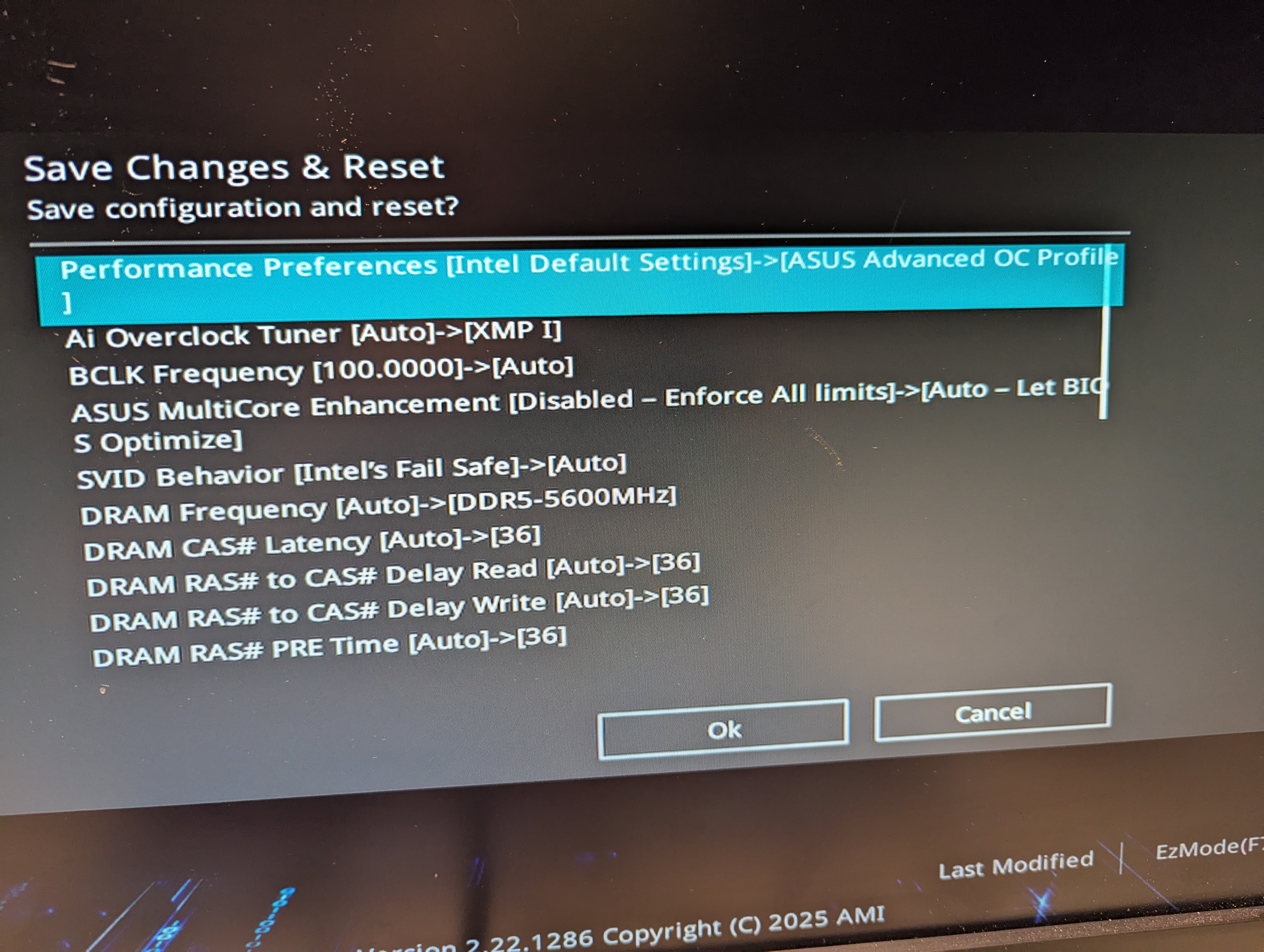 BIOS summary of changes including memory tuning (Part 1)